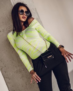 BODY STRONG PRINT ECRU+NEON LIMONKA