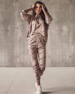 KOMPLET VELOR LOGO BRUDNY RÓŻ