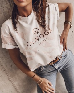 T-SHIRT OLV LUXURY PUDROWY RÓŻ