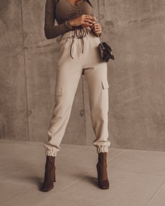 SPODNIE JOGGER POCKET BEŻOWY