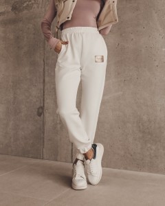 SPODNIE SPORTY LOOK ECRU