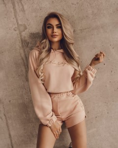 KOMPLET SHORT SET RÓŻOWY