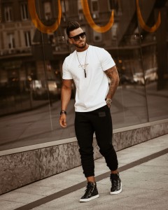 SPODNIE MĘSKIE LOOSE CUT CZARNY