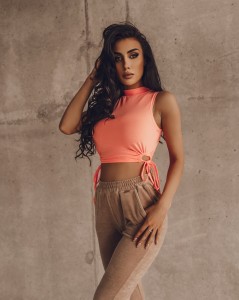 TOP TIED HIPS NEON POMARAŃCZ