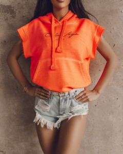 BLUZA SHORT SLEEVE NEON POMARAŃCZ