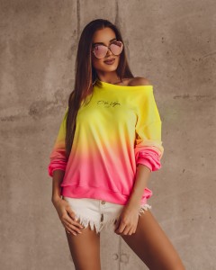 BLUZA OMBRE NEON LIMONKA NEON RÓŻ