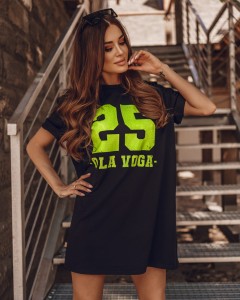 T-SHIRT 25 CZARNY NEON LIMONKA