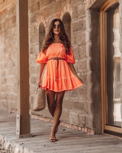 SUKIENKA HOT SUMMER NEON POMARAŃCZ