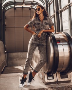 KOMBINEZON GOLD DENIM CZARNY