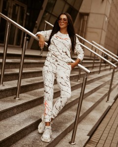 KOMPLET WOMEN ORANGE EDITION BIAŁO KHAKI