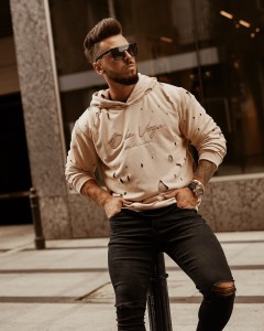 BLUZA MĘSKA BURNED MAN BEŻOWY