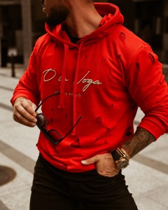 BLUZA MĘSKA BURNED MAN CZERWONY