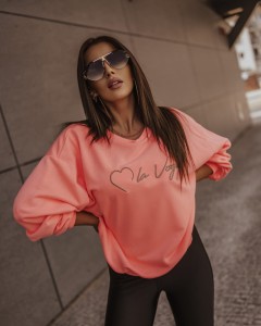 BLUZA O LA VOGA LOVE NEON POMARAŃCZ