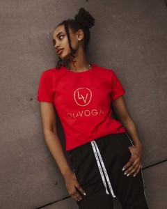 T-SHIRT O LA VOGA GOLD CZERWONY