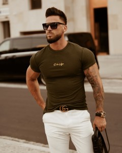 T-SHIRT MĘSKI LUXURY MAN KHAKI