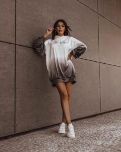 BLUZA RAINBOW SZARO BIAŁY