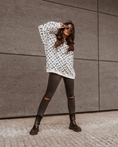 BLUZA FANCY PRINT ECRU