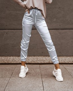 SPODNIE COMFORTABLE SATIN SREBRNY