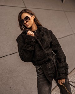 KURTKA LAMB JACKET CZARNY