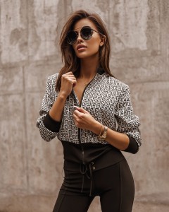 KURTKA QUEENS SUN ECRU CZARNY