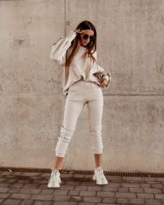 KOMPLET GOLD SILVER STRIPE BEŻ