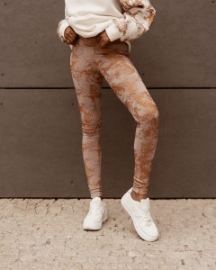 LEGGINSY METALLIC SNAKE BEŻ MIEDZIANY