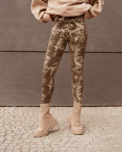 LEGGINSY METALLIC SNAKE KHAKI ZŁOTY