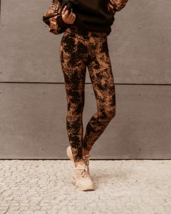 LEGGINSY METALLIC SNAKE CZARNY MIEDZIANY