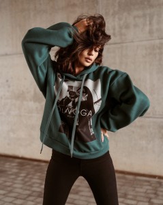 BLUZA NAUGHTY PRINT BUTELKOWA ZIELEŃ