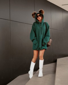 BLUZA POMPOMS EARS O LA VOGA BUTELKOWA ZIELEŃ