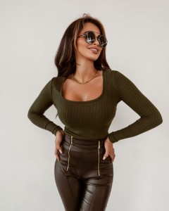 BLUZKA RIB SOFT KHAKI