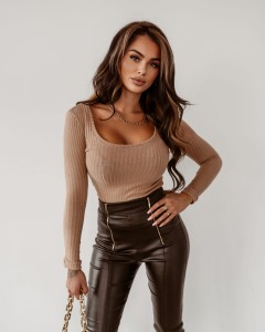 BLUZKA RIB SOFT CAMEL