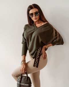 SWETER ONE STRIP KHAKI