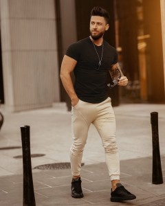 SPODNIE MĘSKIE TRENDY MAN BEŻ
