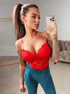 BODY LACE WOMAN CZERWONY