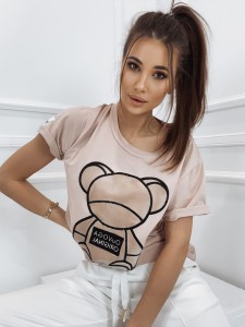 T-SHIRT TEDDY BEAR PUDROWY RÓŻ