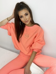 KOMPLET DAMSKI LAID BACK NEON POMARAŃCZ