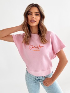 BLUZKA PINK PUDROWY RÓŻ