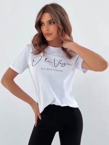 T-SHIRT ONLY WHITE Z CZARNYM NAPISEM