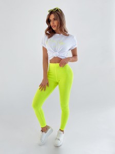 LEGGINSY GOOD VIBES NEON LIMONKA