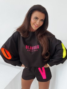 KOMPLET DAMSKI BIG NEON CZARNY