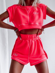 KOMPLET SPORTY OUTLINE NEON RÓŻ