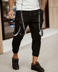 SPODNIE MĘSKIE STREET STYLE CZARNY