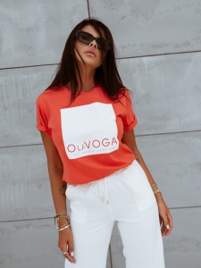 T-SHIRT BIG SQUARE KORAL