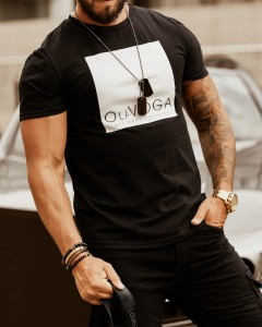 T-SHIRT MĘSKI BIG SQUARE MAN CZARNY