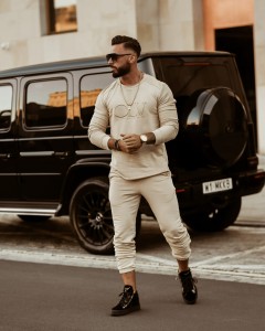 KOMPLET MĘSKI LUXURY SET MAN BEŻOWY