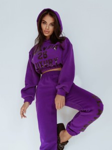 KOMPLET BLING BLING CIEMNY FIOLET