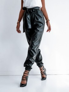 SPODNIE CHIC LEATHER CZARNY