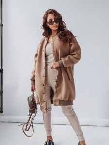 KURTKA BOMBERKA BLACK ACCENT CIEMNY BEŻ