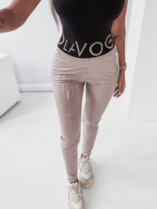 LEGGINSY OLAVOGA LATEX BRUDNY RÓŻ